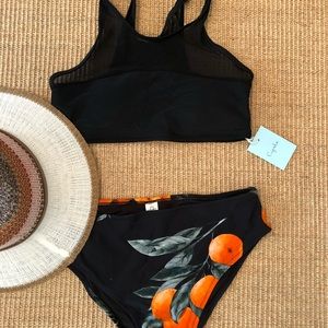Cupshe black and orange bikini